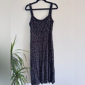 Zara black Floral Black Dress size M